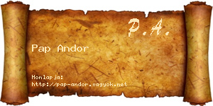 Pap Andor névjegykártya