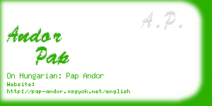 andor pap business card